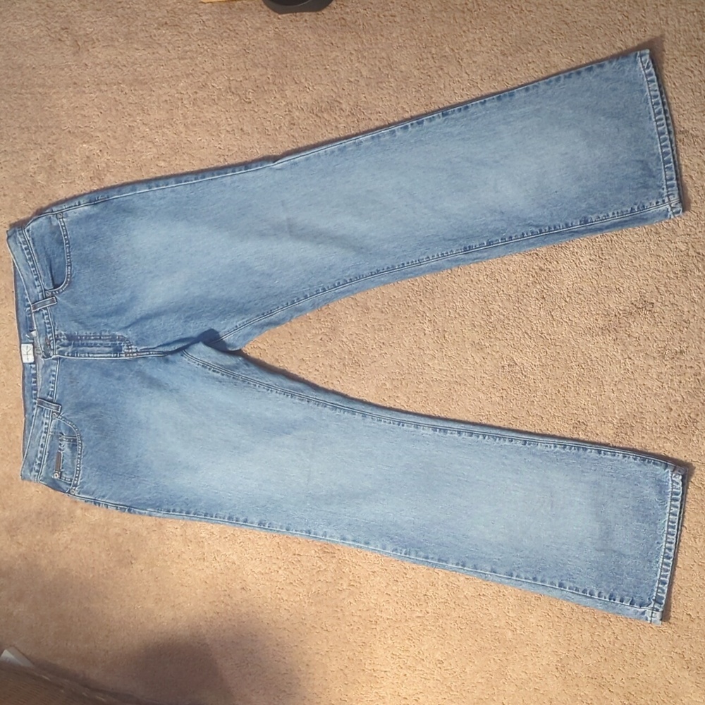 Calvin Klein Boot Jeans Size 16 S16 L34 Sandblast Faded Denim Blue Jeans Bootcut